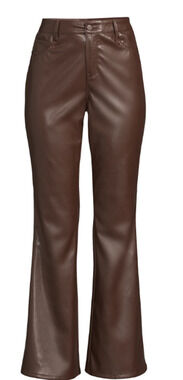 Dollhouse Juniors' Faux-Leather Five-Pocket Flare Pants Size 11/12
